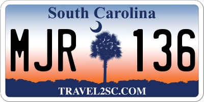 SC license plate MJR136