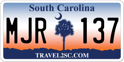 SC license plate MJR137