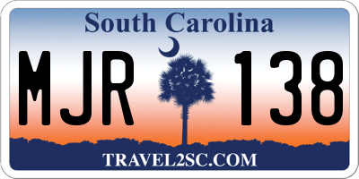 SC license plate MJR138