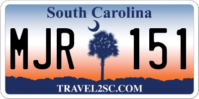 SC license plate MJR151