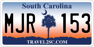 SC license plate MJR153