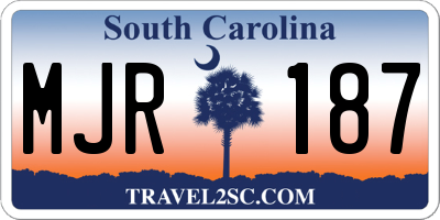 SC license plate MJR187