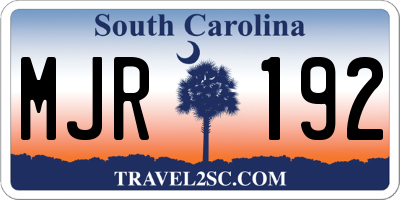 SC license plate MJR192
