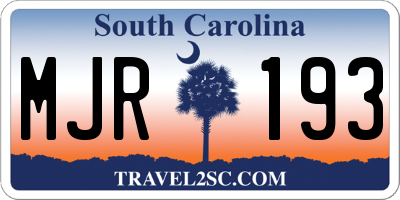 SC license plate MJR193