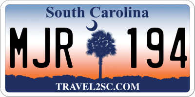 SC license plate MJR194