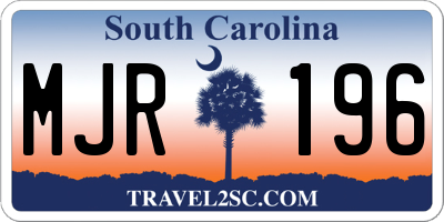 SC license plate MJR196