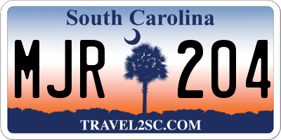SC license plate MJR204