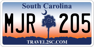 SC license plate MJR205