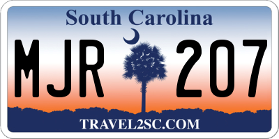 SC license plate MJR207