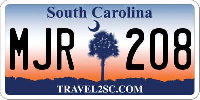 SC license plate MJR208