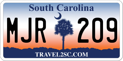 SC license plate MJR209