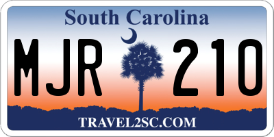 SC license plate MJR210