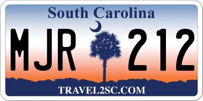 SC license plate MJR212