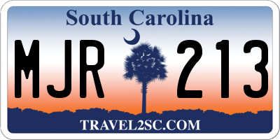SC license plate MJR213