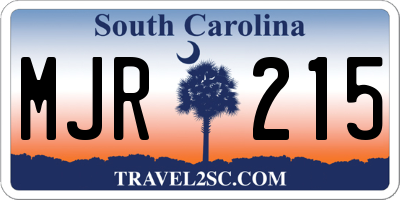 SC license plate MJR215