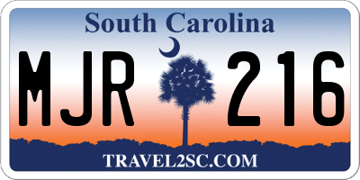 SC license plate MJR216