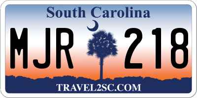 SC license plate MJR218