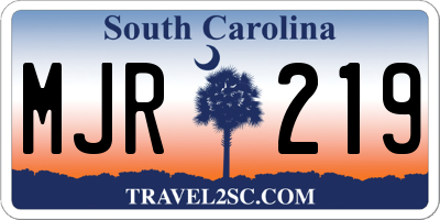 SC license plate MJR219
