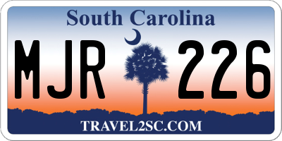 SC license plate MJR226