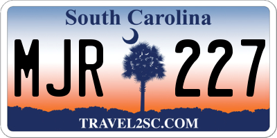 SC license plate MJR227