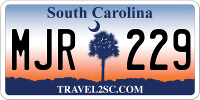 SC license plate MJR229