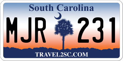SC license plate MJR231