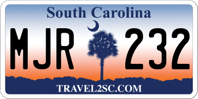 SC license plate MJR232