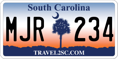 SC license plate MJR234
