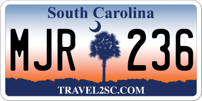 SC license plate MJR236