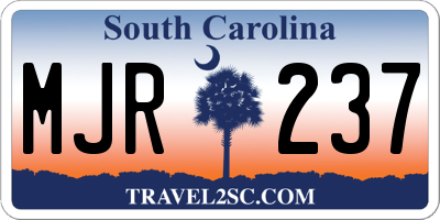 SC license plate MJR237