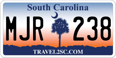 SC license plate MJR238
