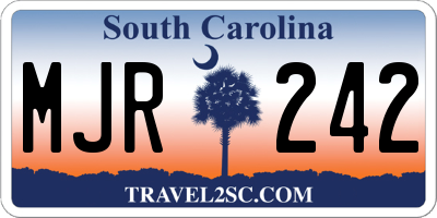 SC license plate MJR242