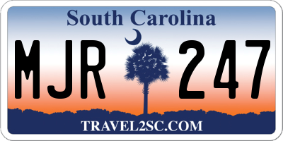 SC license plate MJR247