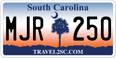 SC license plate MJR250