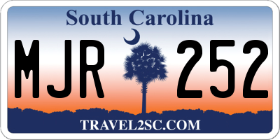 SC license plate MJR252
