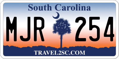 SC license plate MJR254