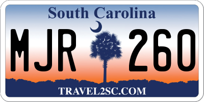 SC license plate MJR260