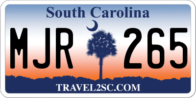 SC license plate MJR265