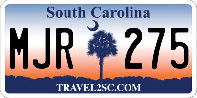 SC license plate MJR275
