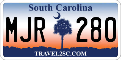 SC license plate MJR280