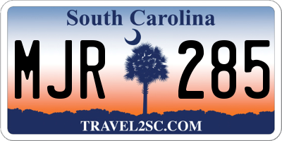 SC license plate MJR285