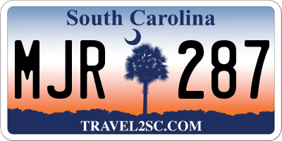 SC license plate MJR287