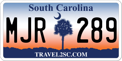 SC license plate MJR289