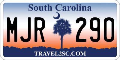 SC license plate MJR290