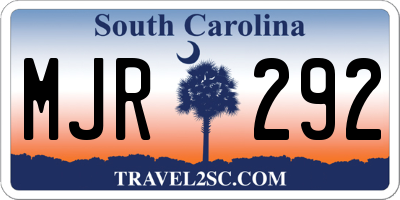 SC license plate MJR292