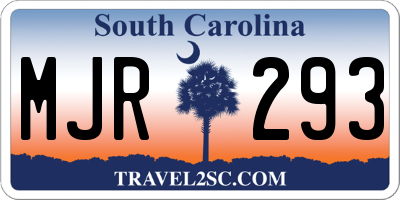 SC license plate MJR293