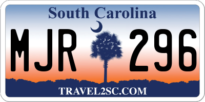 SC license plate MJR296