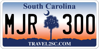 SC license plate MJR300