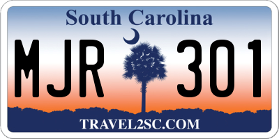 SC license plate MJR301