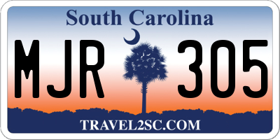 SC license plate MJR305